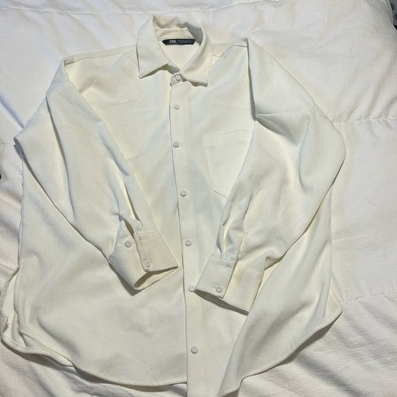 ZARA WHITE Shacket / Button Down, small - Picture 1 of 3